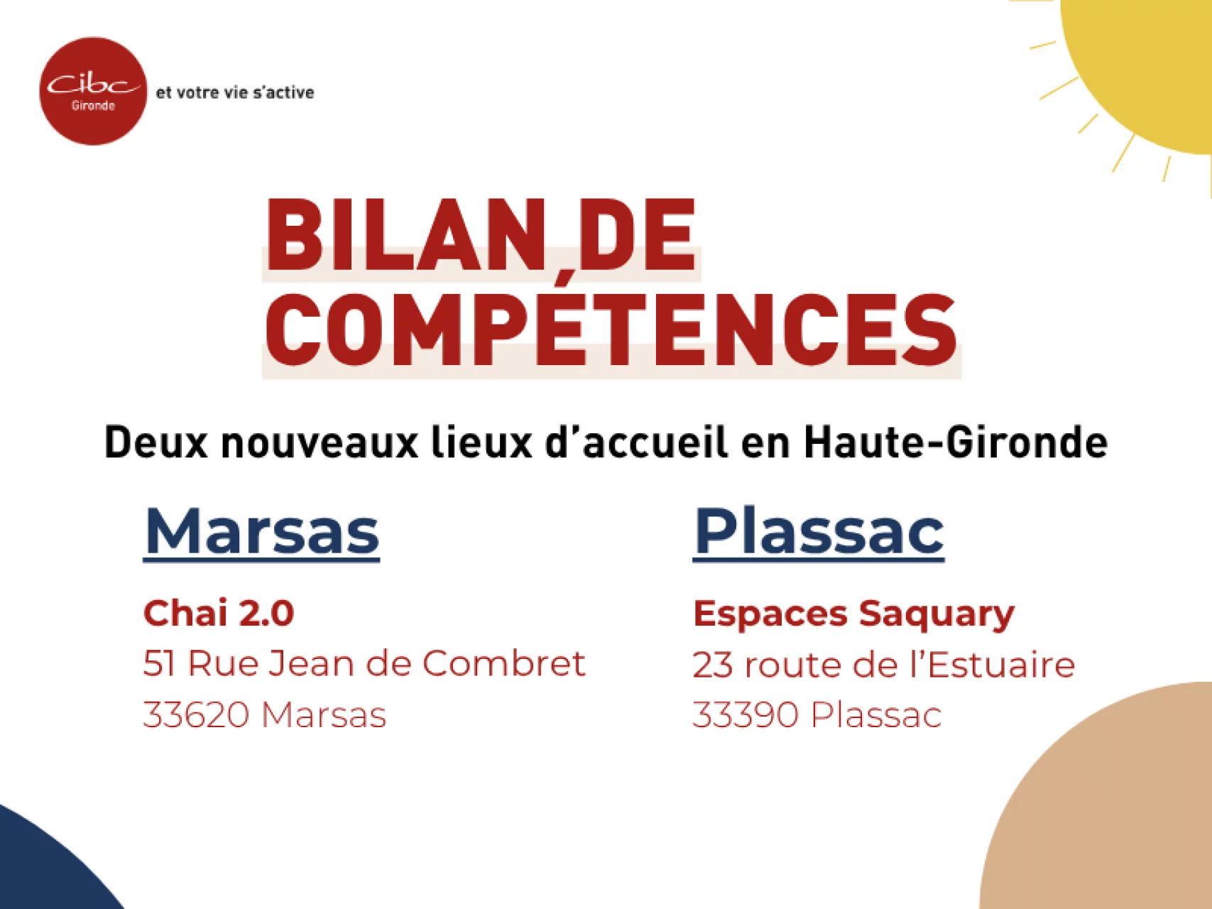 Bilan de compétences - Deux nouveaux lieux d'accueil en Haute-Gironde